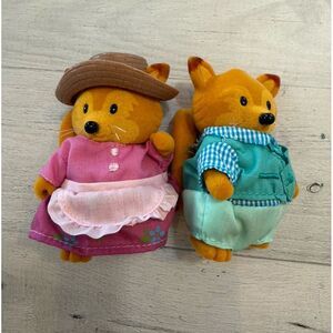 Li'l‎ Woodzeez Tippytail Fox Family Mom Dad Lot of 2 Parents Brown Velvet